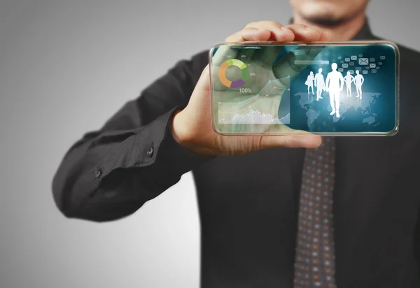 Мобільний телефон, в руці — стокове фото