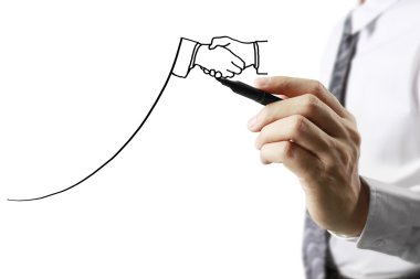 İşadamı grafik büyüyen grafik çizim