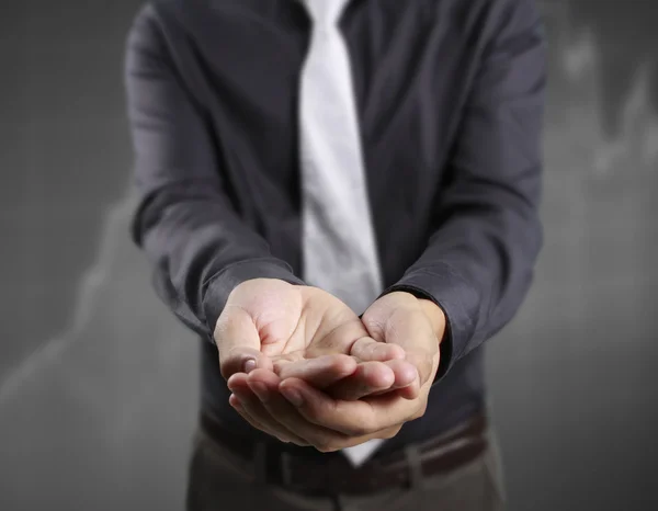 Business man with empty hand — Stock Photo, Image