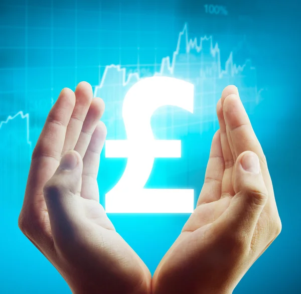 Finanzielle Symbole aus der Hand — Stockfoto