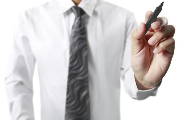 Businessman hand drawing whiteboard — Stock Photo, Image