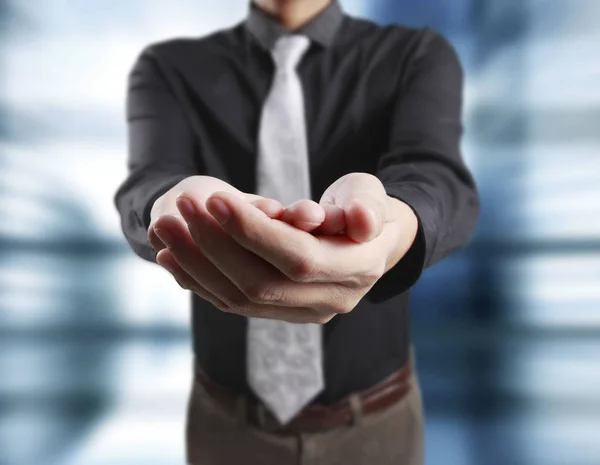 Man offer hand and holding — Stock Photo, Image