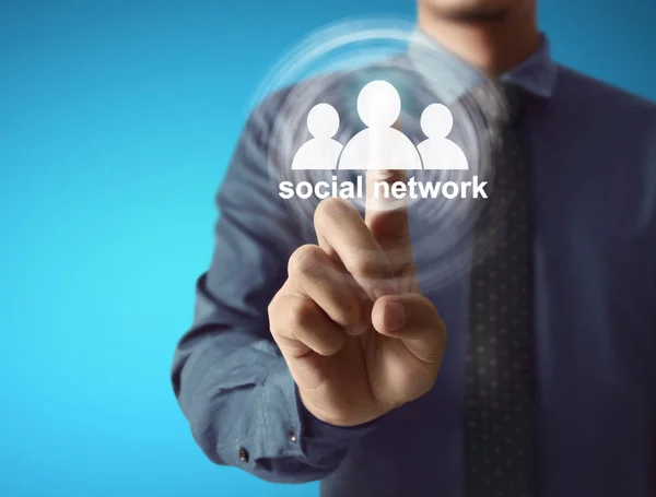 Icona virtuale del social network — Foto Stock