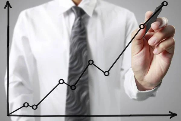 Dibujo gráficos gráfico de crecimiento —  Fotos de Stock