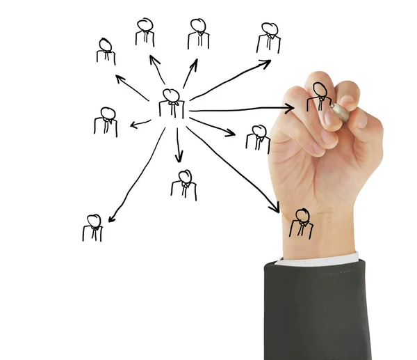 Drawing social network structure — Stock Photo, Image