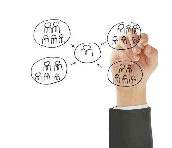 Drawing social network structure — Stock Photo, Image