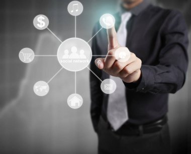 Sosyal networ dokunaklı sanal simge