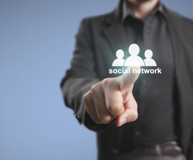 El dokunmatik sanal simge sosyal ağ 