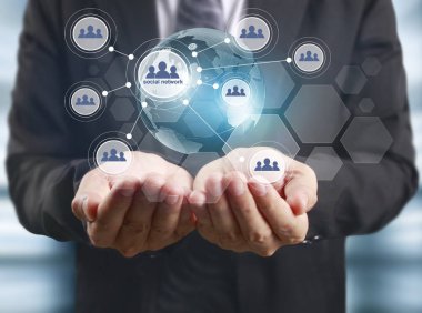 Dünya, insan eli, bizim gezegen Dünya'ya glowin tutan el Earth'te