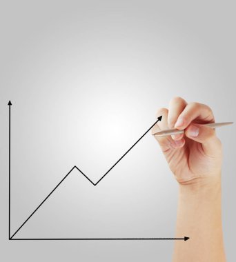 İşadamı grafik büyüyen grafik çizim