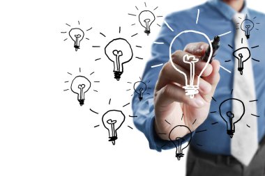 işadamı çizim ampul 