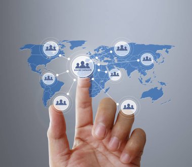 El dokunmatik sanal simge osocial ağ