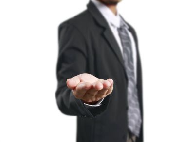 Adam boş açık eller iş