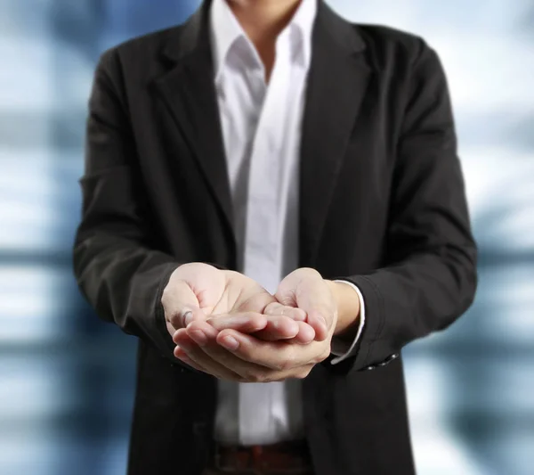 Business man empty open  hands — Stock Photo, Image