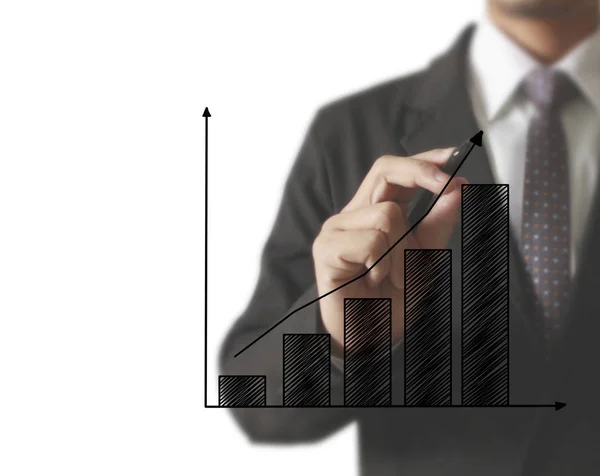 Dibujo gráficos gráfico de crecimiento — Foto de Stock