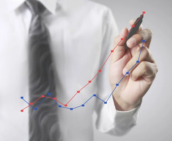 Dibujo gráficos gráfico de crecimiento —  Fotos de Stock