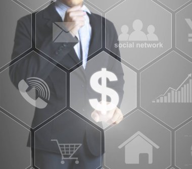 Dokunmatik ekran sanal simge sosyal ağ 