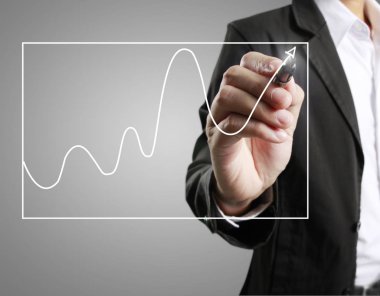 işadamı grafik büyüyen bir grafik çizim