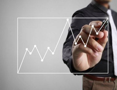 işadamı grafik büyüyen bir grafik çizim