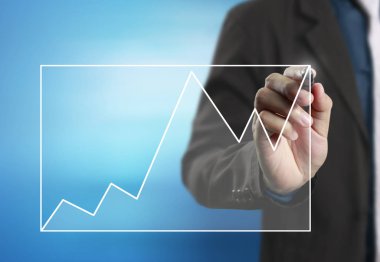 işadamı grafik büyüyen bir grafik çizim