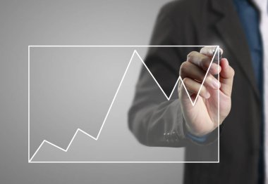 işadamı grafik büyüyen bir grafik çizim