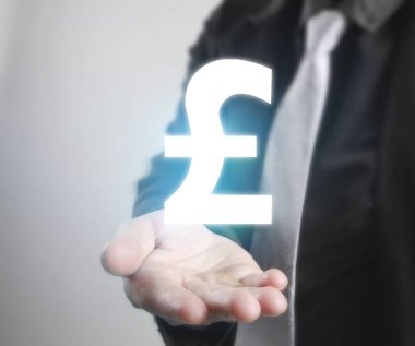 bir elinde sanal simge