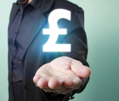 bir elinde sanal simge