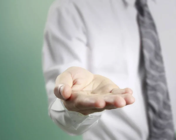 Zakenman Lege Een Hand — Stockfoto