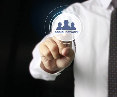 El dokunmatik sanal simge sosyal ağ