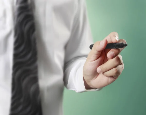 Business Handzeichnung Stift Der Hand — Stockfoto