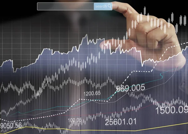 Símbolos Financieros Procedentes Una Mano — Foto de Stock