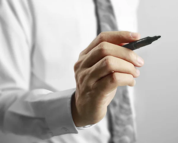 Business Handzeichnung Stift Der Hand — Stockfoto