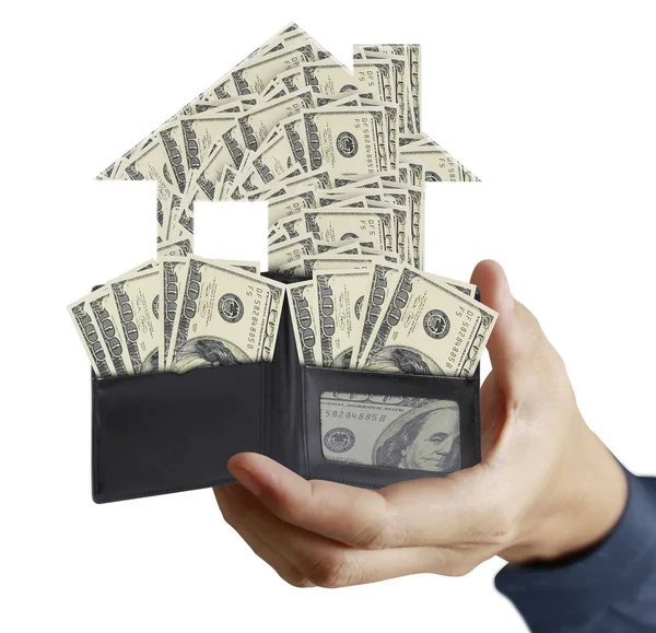 Business Man House Human Hands — Stock Photo, Image