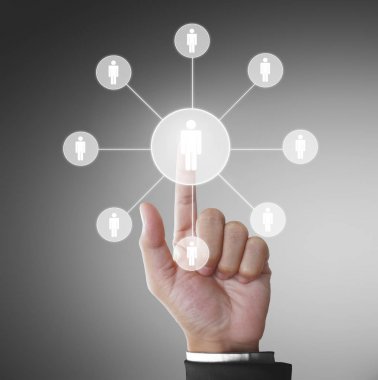 El dokunmatik sanal simge sosyal ağ 