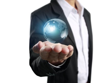 Küre, dünya insan elinde parlayan bizim seyyare yerküre tutan el