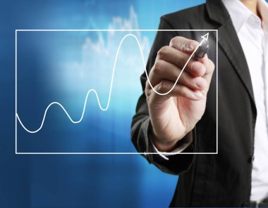 işadamı grafik büyüyen bir grafik çizim