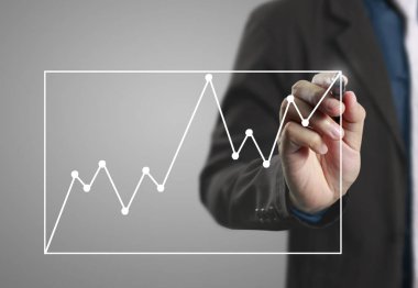 işadamı grafik büyüyen bir grafik çizim