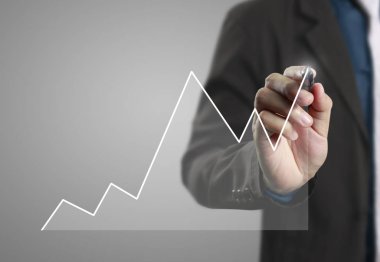 işadamı grafik büyüyen bir grafik çizim