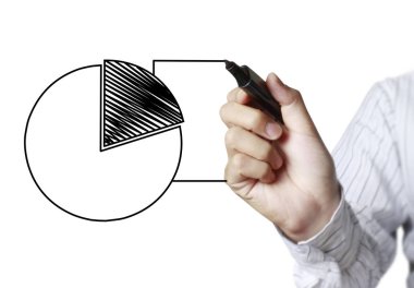işadamı grafik büyüyen bir grafik çizim