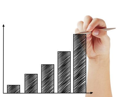 işadamı grafik büyüyen bir grafik çizim