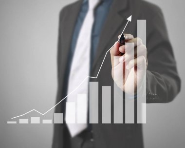 işadamı grafik büyüyen bir grafik çizim