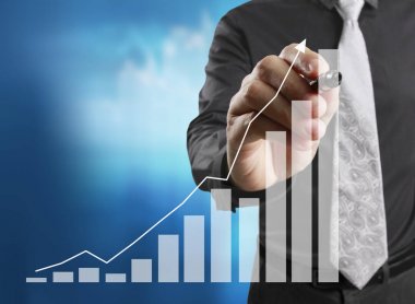 işadamı grafik büyüyen bir grafik çizim