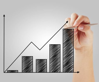 işadamı grafik büyüyen bir grafik çizim