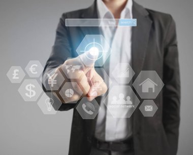 El dokunmatik sanal simge sosyal ağ