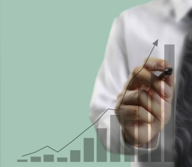 işadamı grafik büyüyen bir grafik çizim