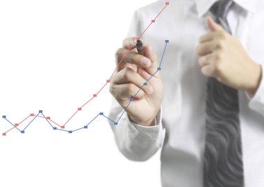 işadamı grafik büyüyen bir grafik çizim