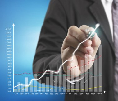 işadamı grafik büyüyen bir grafik çizim