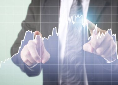 işadamı ile elden gelen finansal simgeler