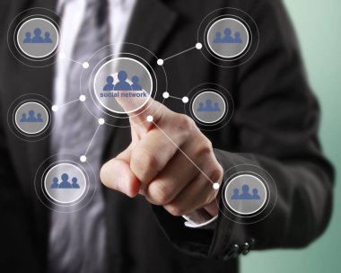 El dokunmatik sanal simge sosyal ağ