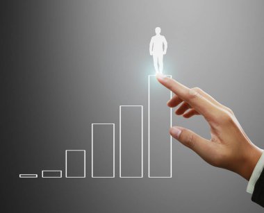işadamı ile elden gelen finansal simgeler